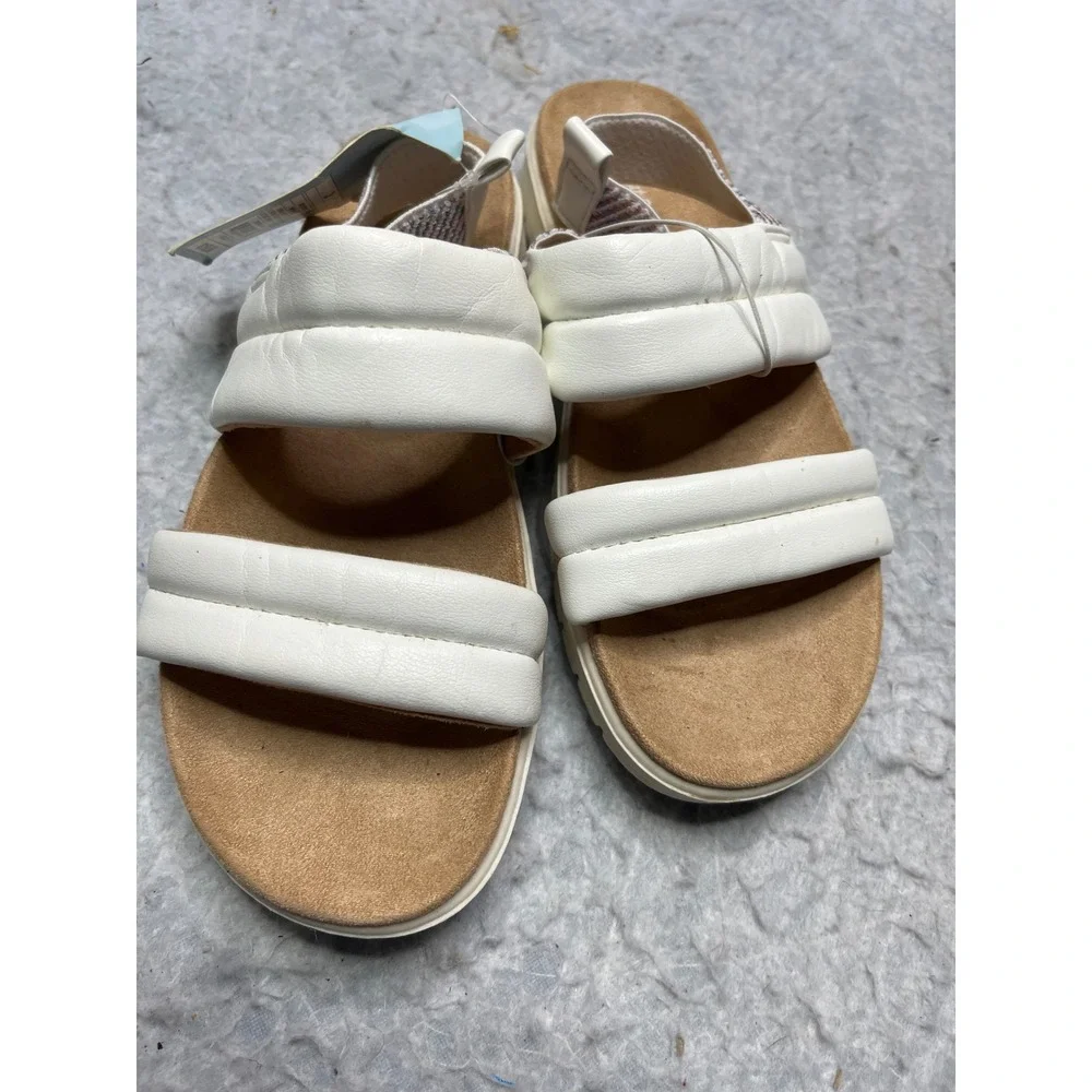 Cat & Jack Kids White Puffer Strap Sandals Elastic Back Size‎ 3 NWT